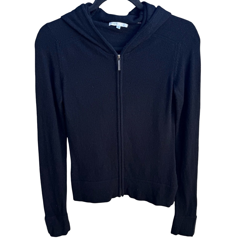 Vince 100% Cashmere Minimalist Layering Quiet Luxury Full Zip Hoodie Sweater S